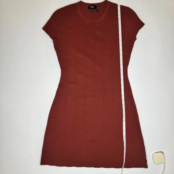 Theory Branteen Mini Sheath Dress Brown Rust Women’s Small Naturecore Neutral - Picture 6 of 14